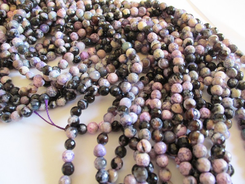 (image for) Purple and black agate rounds #tu1383